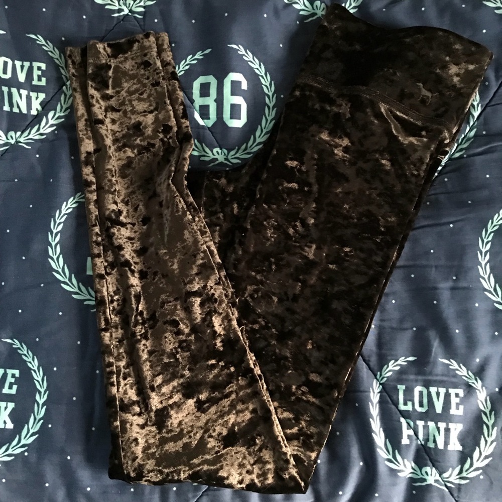 ‼️SOLD‼️ PINK Victoria’s Secret Velvet Leggings - Picture 3 of 4